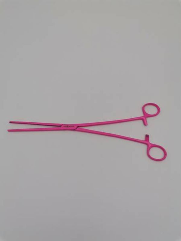 Rosa Hemostat 30cm med lås